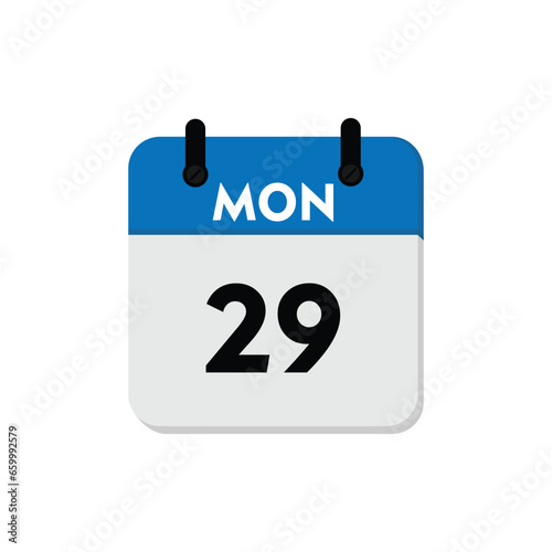 Monday 29th Calendar Page Reminder Icon