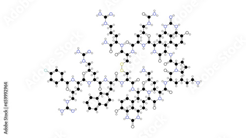 motixafortide molecule, structural chemical formula, ball-and-stick model, isolated image antineoplastic