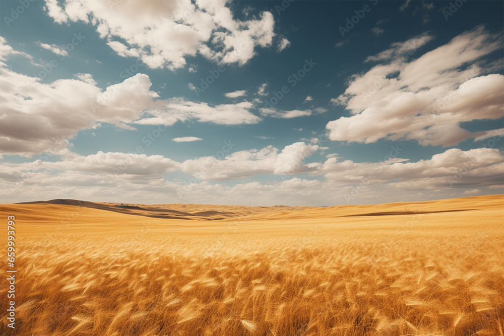 view of the vast yellow grassland