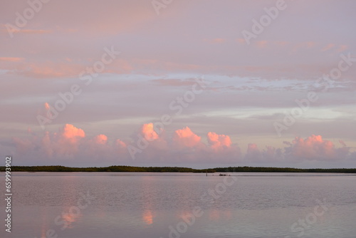 sunset over the river
