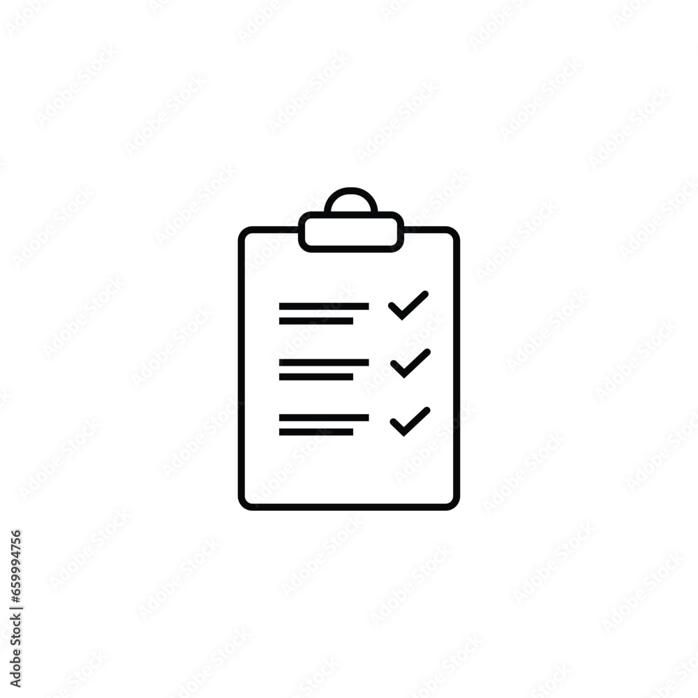clipboard line illustration icon on white background clipboard line illustration icon on white background