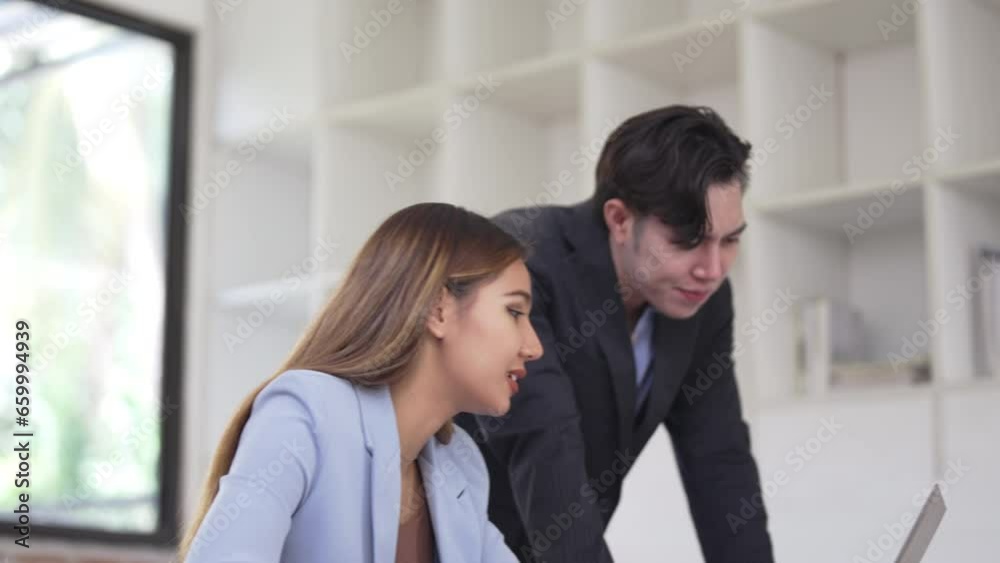 disappointed Business people looking on laptop. disappointed Business people looking on laptop.