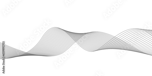 Technology abstract lines on white background. Undulate Grey Wave Swirl, frequency sound wave, twisted curve lines with blend effect. Flowing wavy lines pattern. Abstract liquid shapes, wave effect 