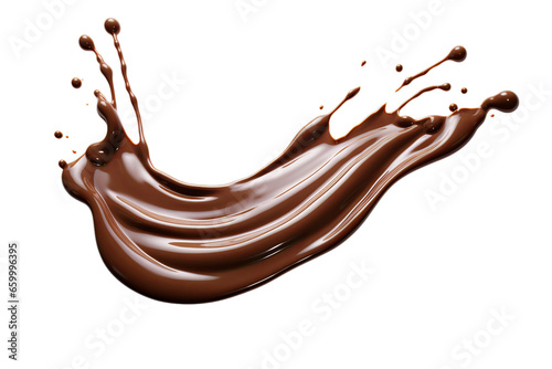 Melted chocolate seamless isolated on transparent background PNG
