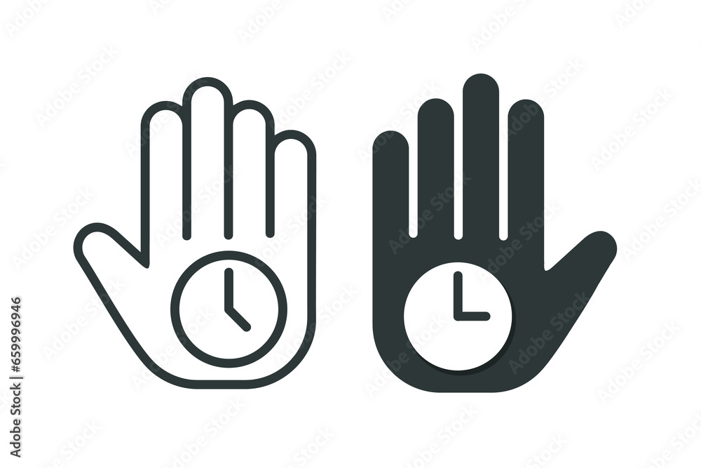 Fototapeta premium Hand with time. Illustration vector