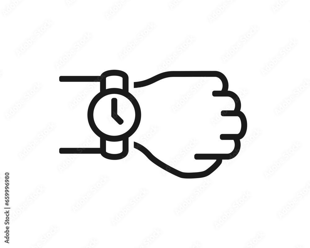 Wearing wristwatch, smartwatch. Illustration vector Wearing wristwatch, smartwatch. Illustration vector