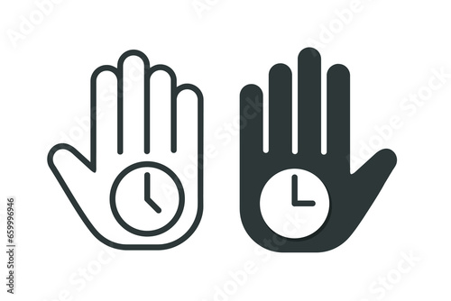 Hand with time. Illustration vector