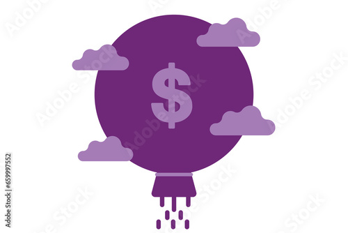 vector money rocket