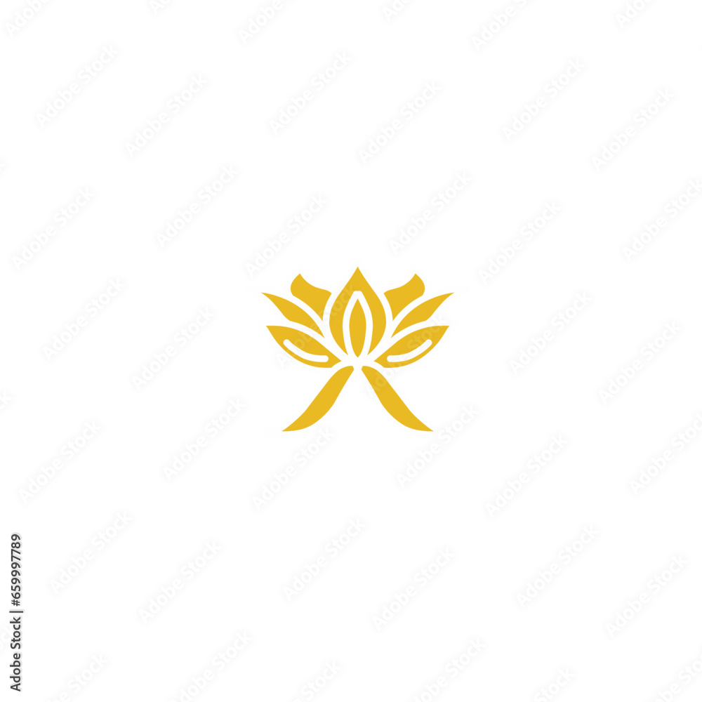 Gold lotus flower logo