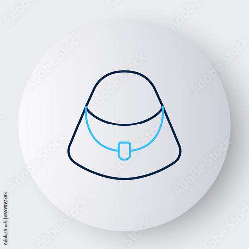 Line Handbag icon isolated on white background. Female handbag sign. Glamour casual baggage symbol. Colorful outline concept. Vector