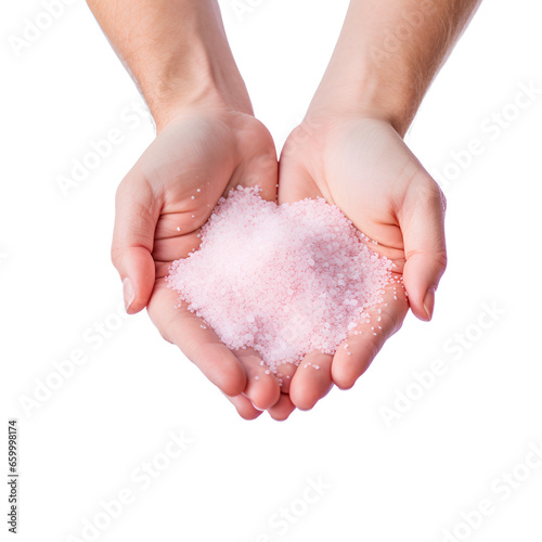 Hand holding fertilizer used in agriculture on transparent background PNG