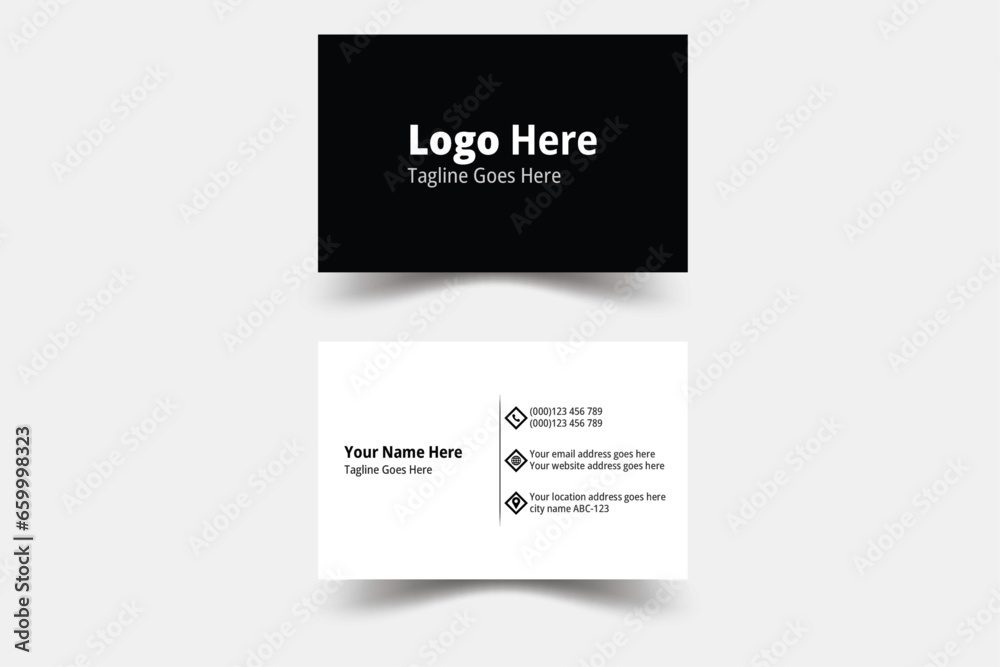 Modern Business Card - Creative and Clean Business Card Template. Luxury business card design template. Vector illustration name card template ,horizontal simple clean layout design template , Busines