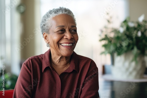 Portrait of a senior woman posing in her home