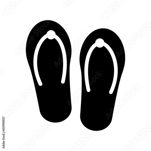 Flip flops for beach and shower. Light rubber shoes for travel and tropical hot vacation with vector relaxation