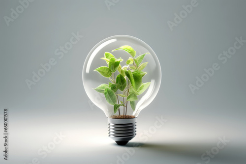 light bulb with plant inside