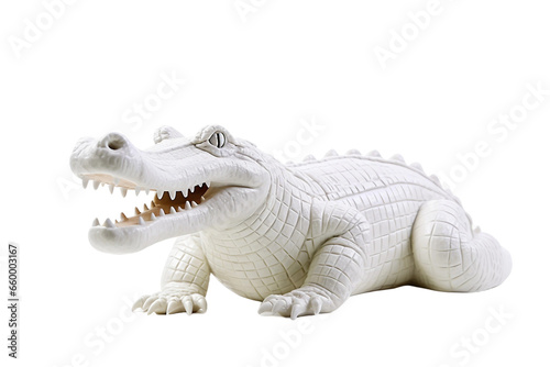Rubber Alligator on White Background Generative AI