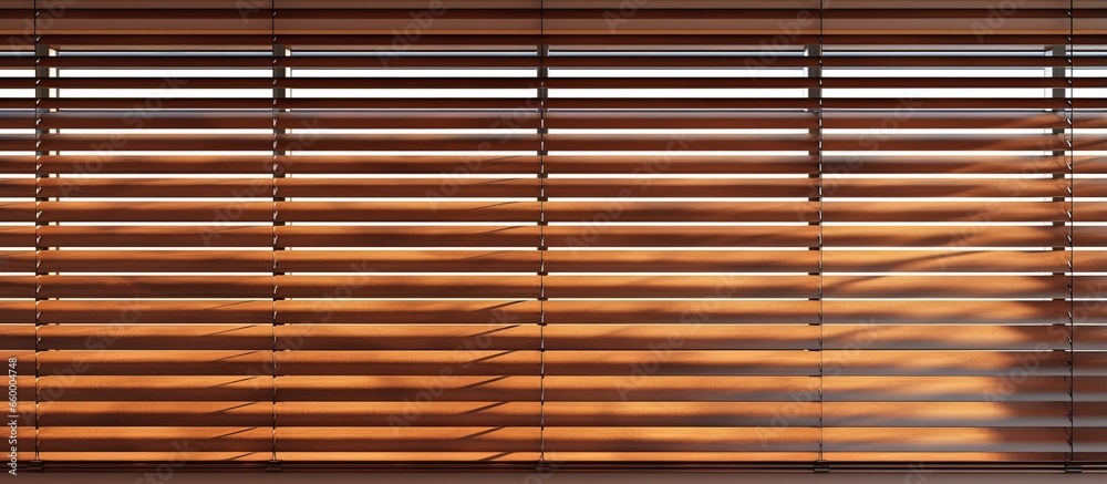 Background of a brown wooden Venetian blind