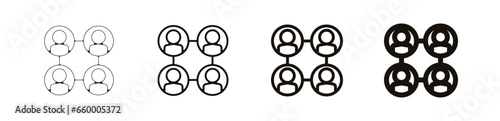 Equipe groupe Teambuilding entreprise travail pictogramme icône et symbole logo