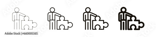 Puzzle concept Teambuilding entreprise travail pictogramme icône et symbole logo
