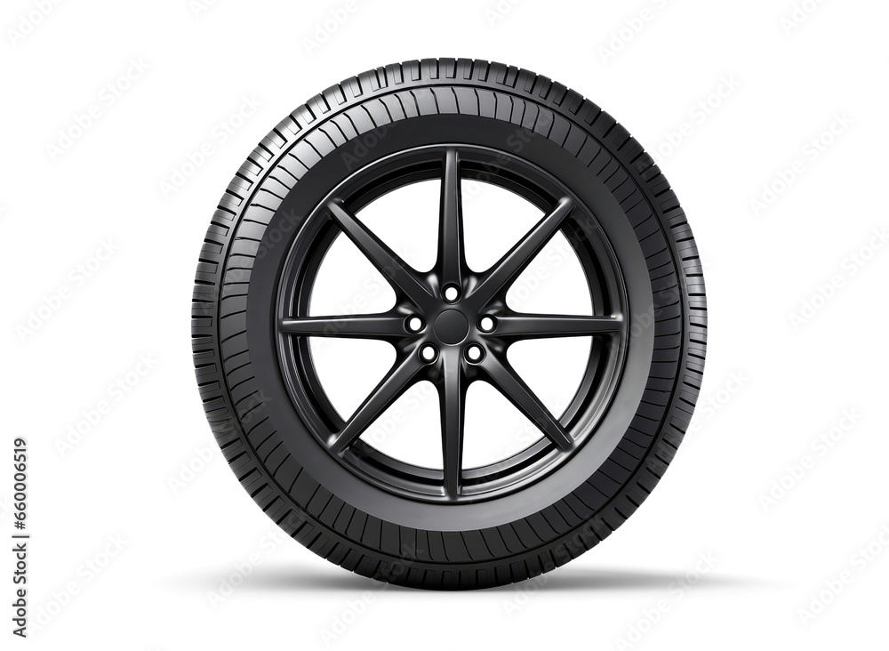 Obraz premium Car wheel with rim and tire isolated on transparent background