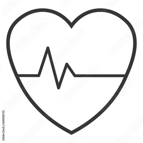 heart and heartbeat symbol vector icon illustration