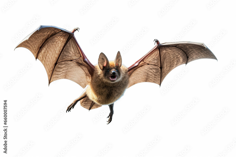 bat isolated on white background,A photo realistic image of a bat in flight