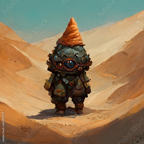 villagecore desert gnome wallpaper illustration 