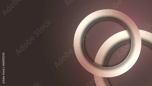 Animated overlapping two circles abstract background looping and growing on the side from the bottom right