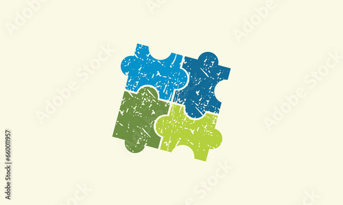 illustration for rustic puzzle logo
