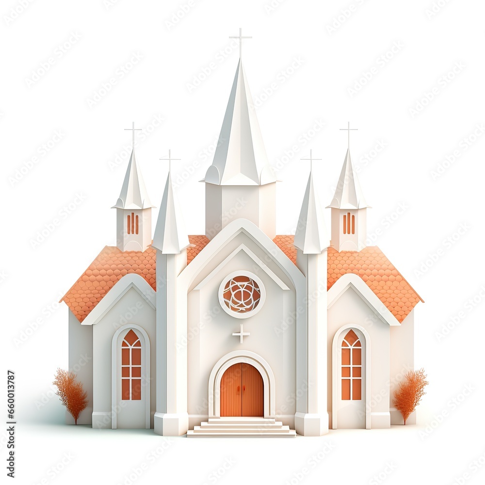 Religious building isolated on a white background. Religious building isolated on a white background.