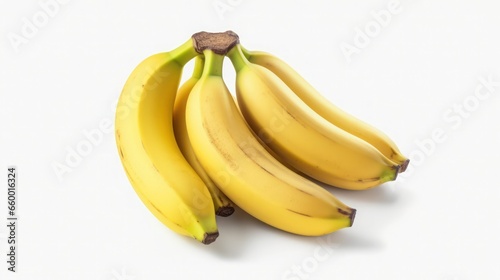 Generate a photography of bananas isolated on white