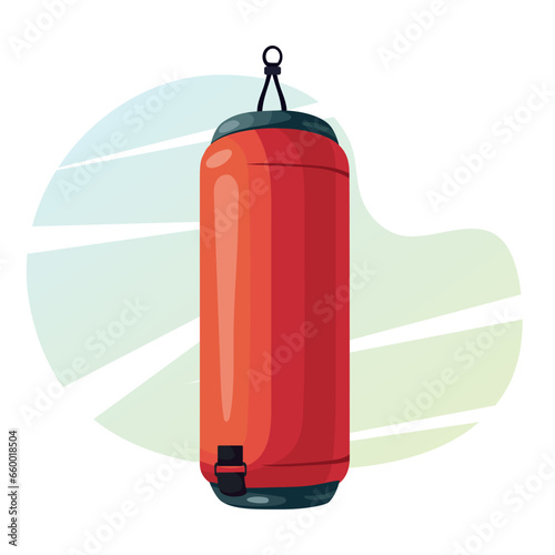 Boxing bag for sports. Fitness equipment.