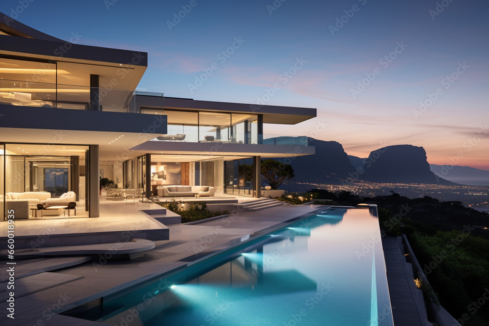 Contemporary Masterpiece: Captivating View of a Modern Villa, Expanding the Boundaries of Luxury Living with its Open-Concept Layouts