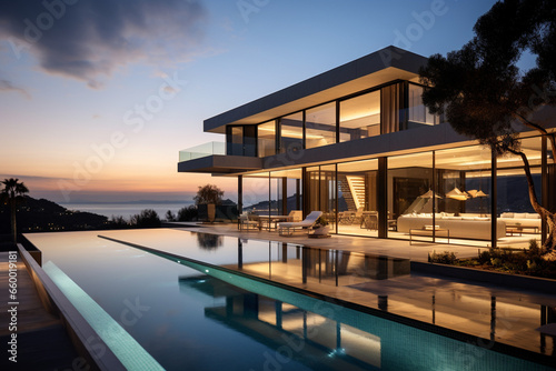 Contemporary Masterpiece  Captivating View of a Modern Villa  Expanding the Boundaries of Luxury Living with its Open-Concept Layouts