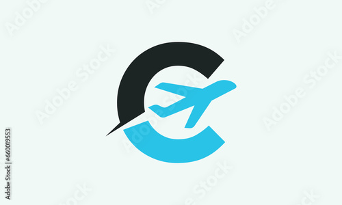 illustration for the initial C and airplane logo