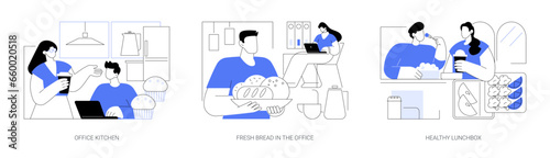 Lunchtime at work isolated cartoon vector illustrations se