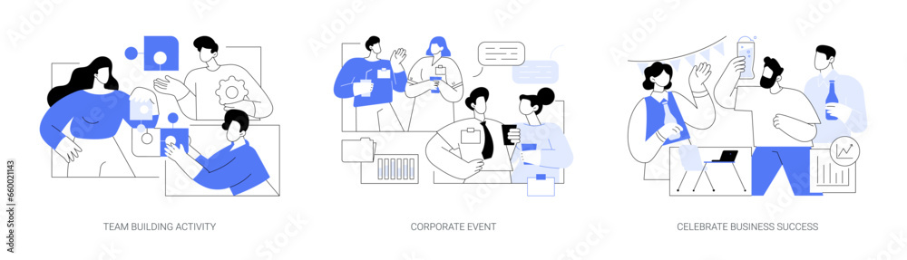 Teamwork activities isolated cartoon vector illustrations se Teamwork activities isolated cartoon vector illustrations se