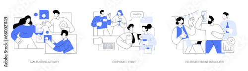 Teamwork activities isolated cartoon vector illustrations se