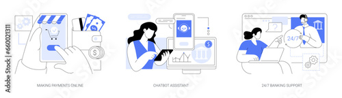 Online banking services isolated cartoon vector illustrations se