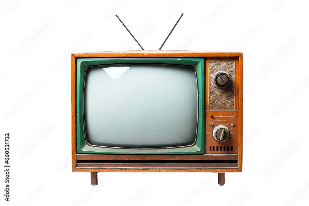 Television on a White Background Generative AI