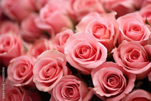 detailed photograph of a lavish bouquet of roses