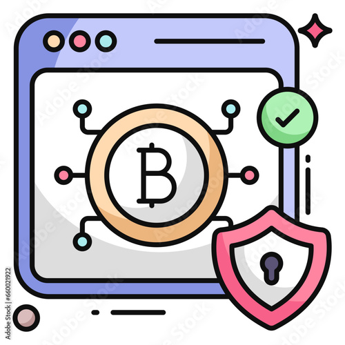 Perfect design icon of bitcoin security