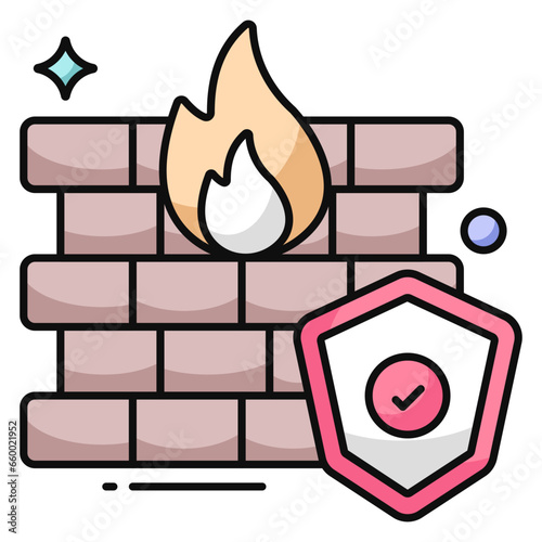 An editable design icon of firewall