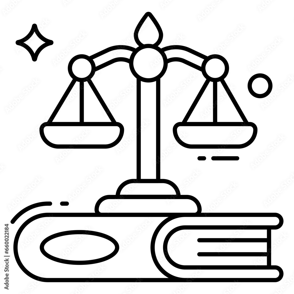 Conceptual flat design icon of law book Conceptual flat design icon of law book