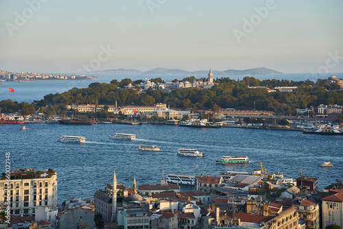 Canvas Print Traffic boats at Bosphorus, Istambul, Turkey