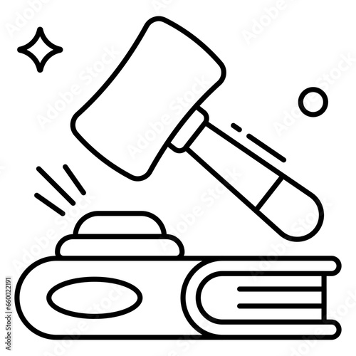 Conceptual flat design icon of law book