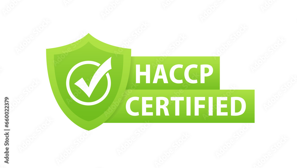 HACCP stamp vector isolated on white background. Hazard Analysis Critical Control Points abbreviation flat badge or label of certification. Vector illustration HACCP stamp vector isolated on white background. Hazard Analysis Critical Control Points abbreviation flat badge or label of certification. Vector illustration