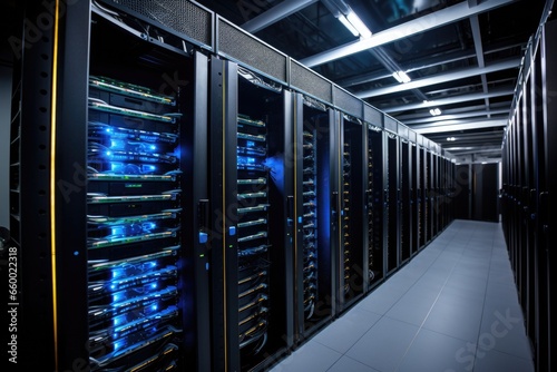 data center rows of servers protected by multi-factor authentication
