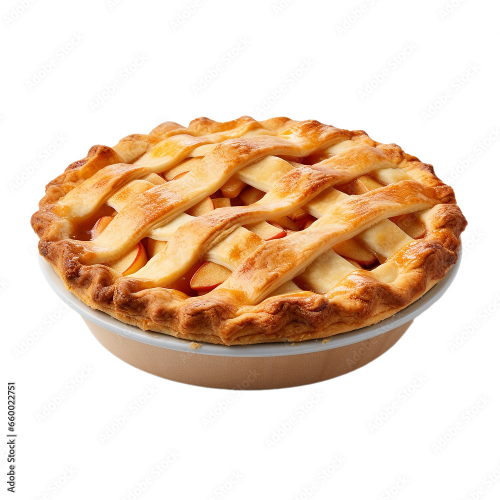 homemade apple pie isolated on white background, ai generated homemade apple pie isolated on white background, ai generated