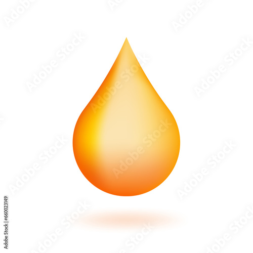 Oil drop or honey isolated on transparent background as industrial and petroleum concept. Luxury Premium gold shining serum droplet. Vector illustration